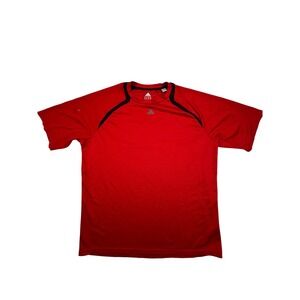 Adidas Athletic T-Shirt Mens XL Red Short Sleeve Mesh Performance Top
